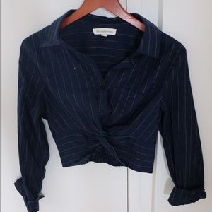 Blue pin tripled crop top size medium!